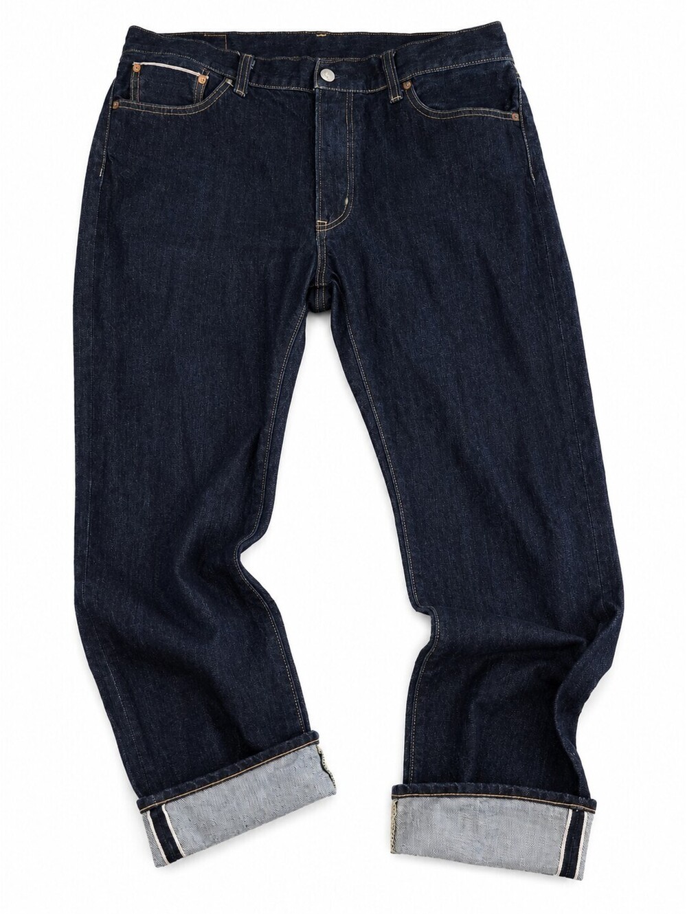 Uniqlo UJ Men's Selvedge Straight Jeans 38x34 (37×33) Drk Indigo  100% Cotton